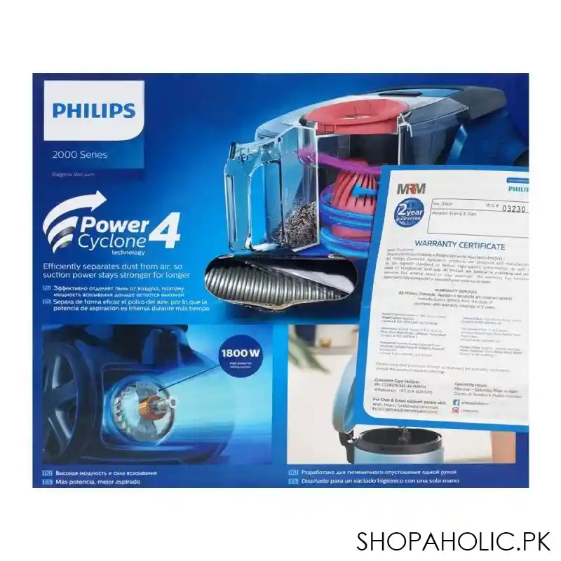 philips 2000 series bagless vacuum cleaner, 1800w, xb2023/01 image4