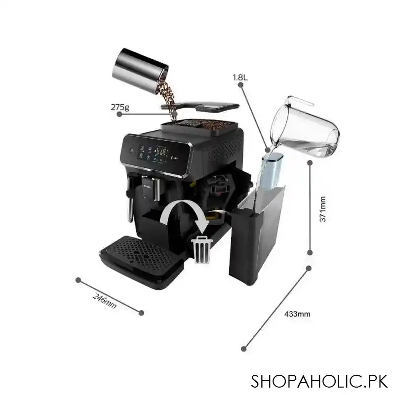 philips 2200 series classic milk frother fully automatic espresso machine, ep 2220/10 image3