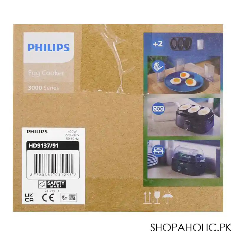 Philips 3000 Series Egg Cooker, 400W, 6 Eggs Capacity, HD-9137/91 - Image 3