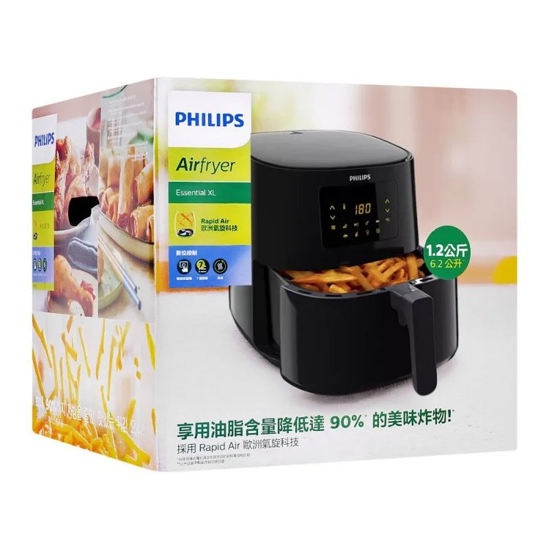 philips essential air fryer, 6.2 l, black, hd 9270 image3