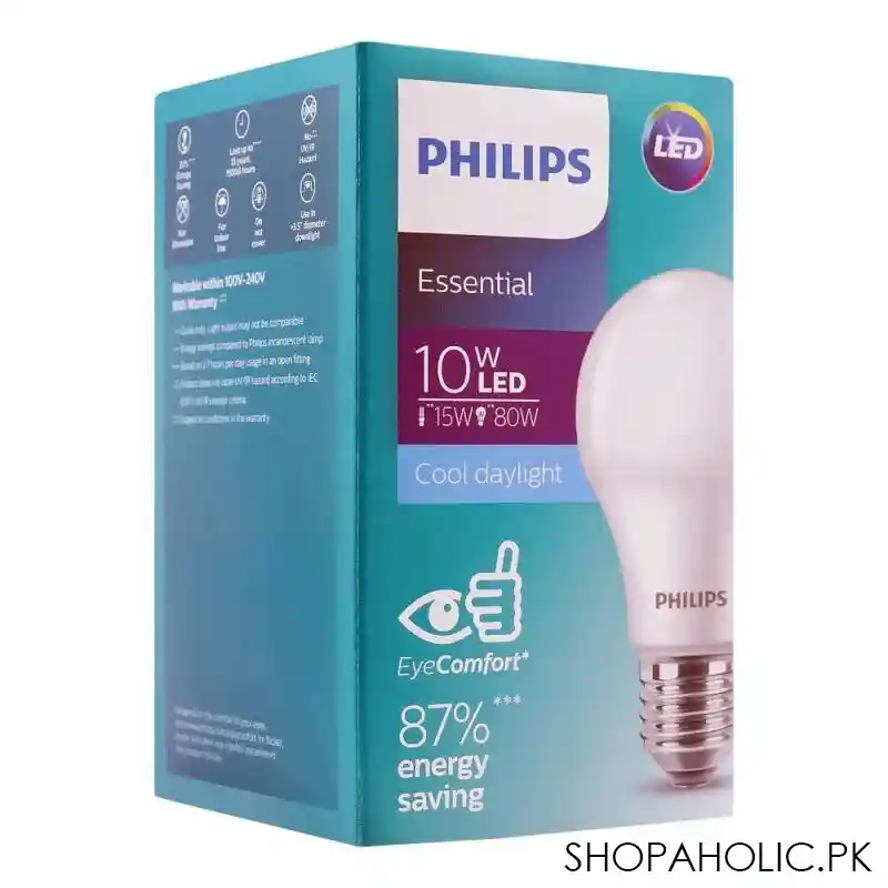 philips essential led bulb, 10w, e27 cap, cool daylight main image