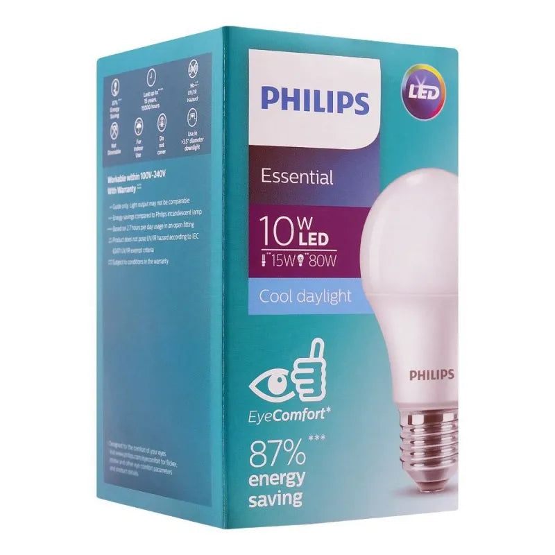 philips essential led bulb, 10w, e27 cap, cool daylight main image