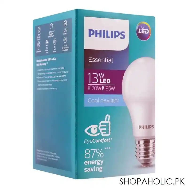 philips essential led bulb, 13w, e27 cap, cool daylight main image