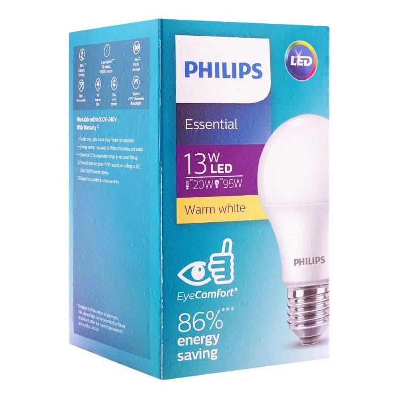 philips essential led bulb, 13w, e27, warm white main image