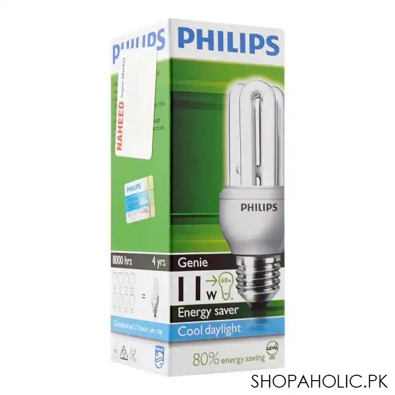 philips genie energy saver bulb, 11w, e27 cap, cool daylight main image