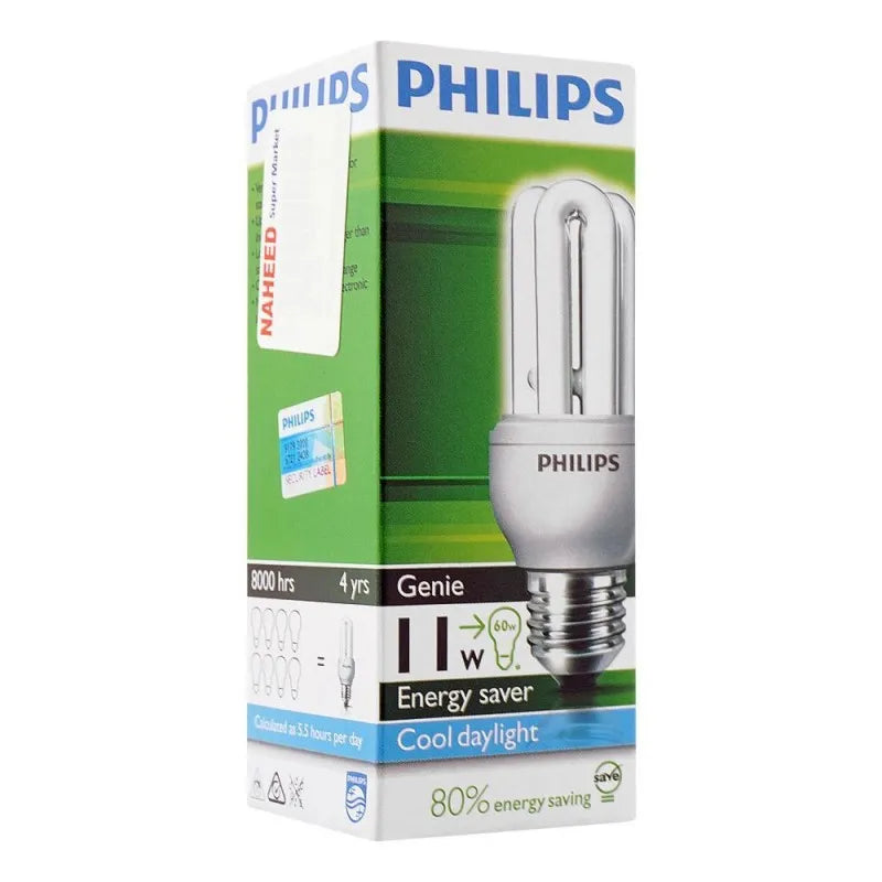 philips genie energy saver bulb, 11w, e27 cap, cool daylight main image