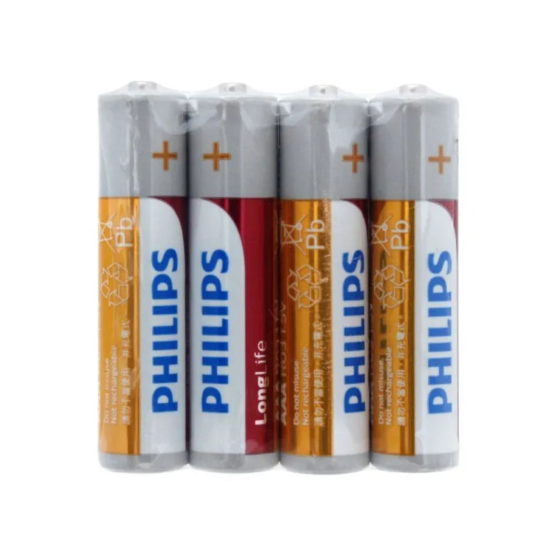 philips long life aaa batteries, 4 pack, r03l4f/97 main image