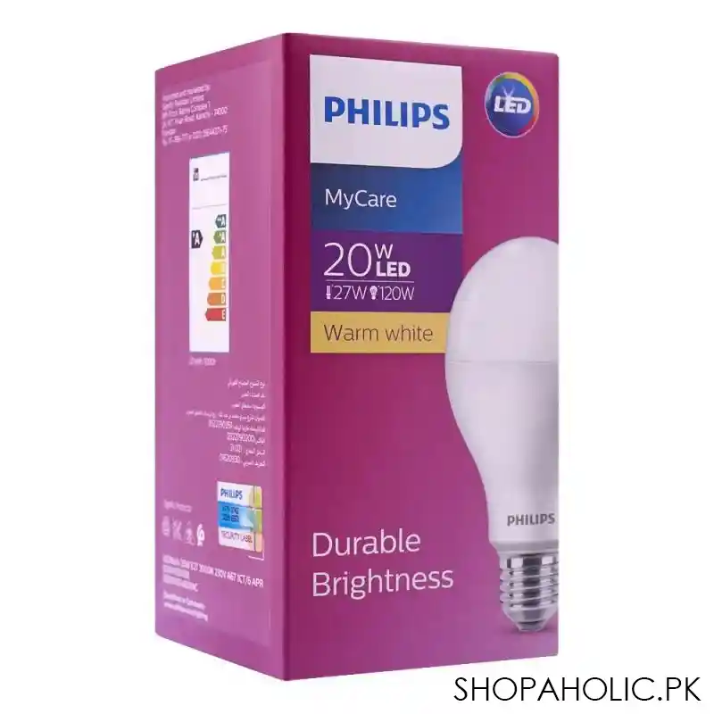 philips mycare led bulb, 20w, e27 cap, warm white main image