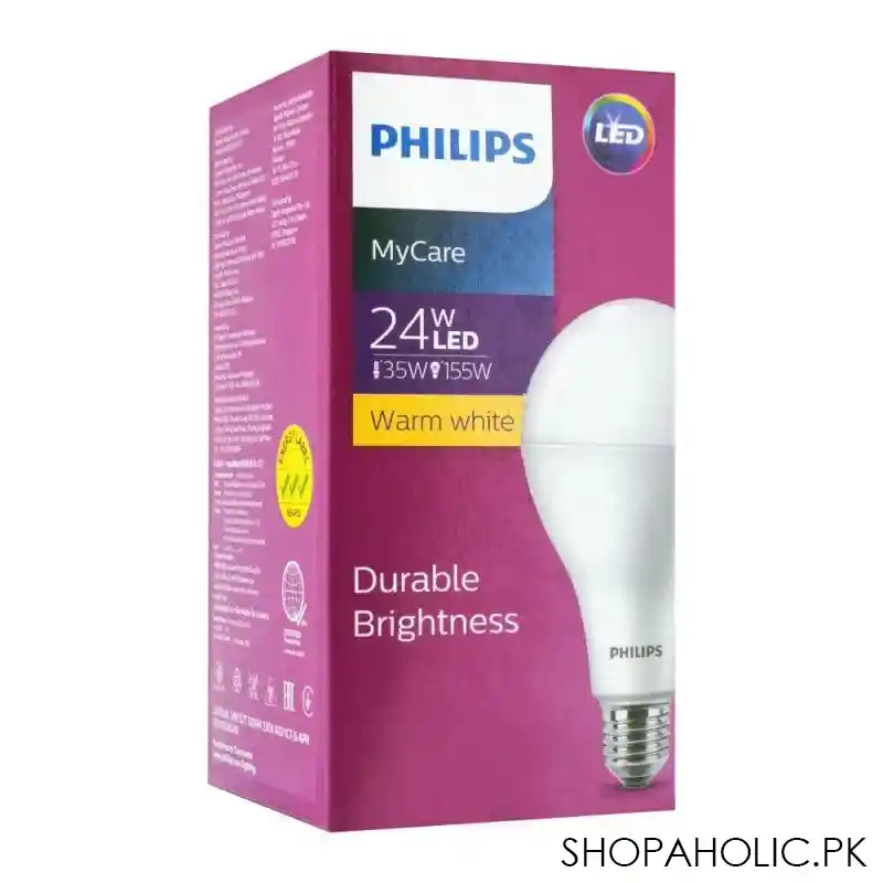 philips mycare led bulb 24w, e27m warm white main image