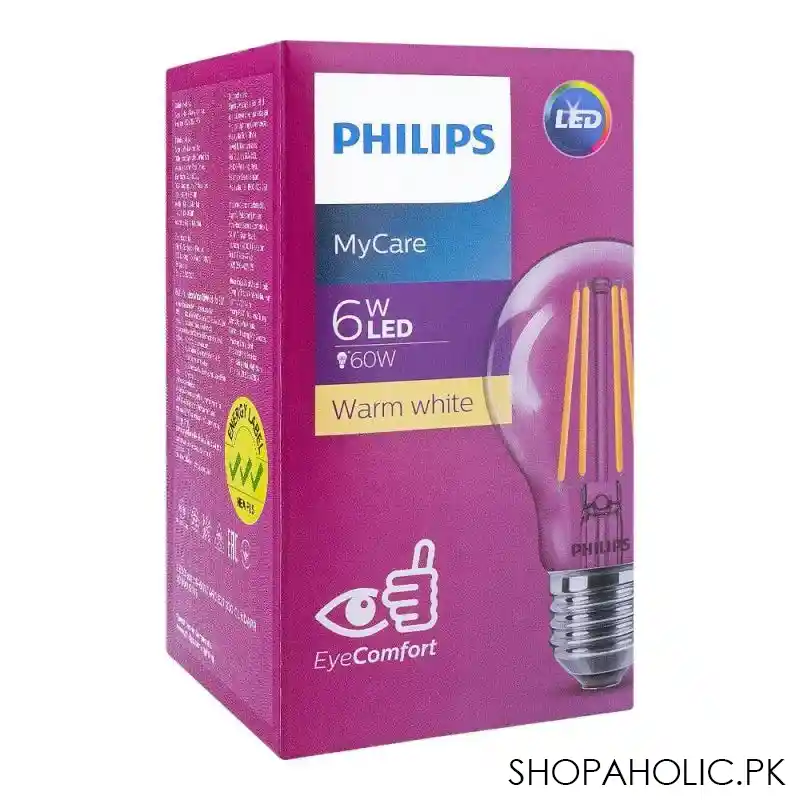 philips mycare led light, 6w e27 warm white main image