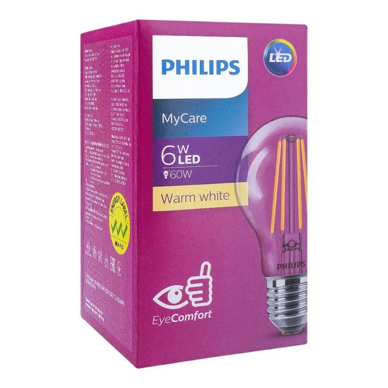 philips mycare led light, 6w e27 warm white main image