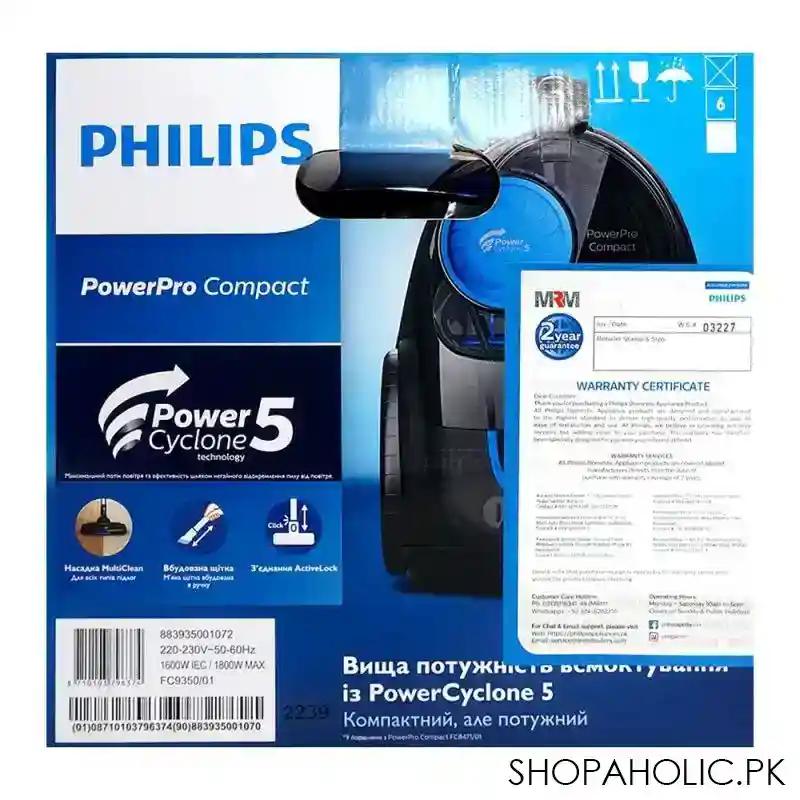 philips power pro compact vaccum cleaner black fc9350/01 image4