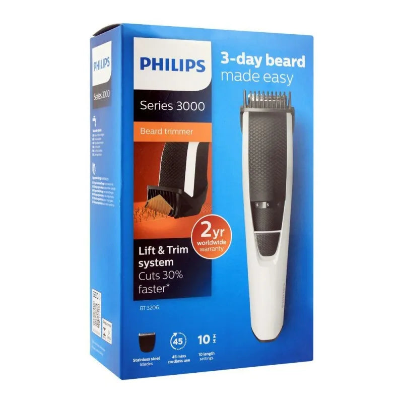 philips series 3000 rechargeable beard trimmer, bt3206/14 image3