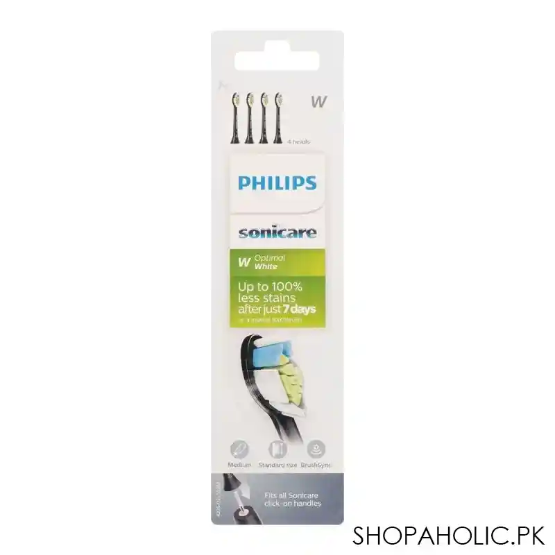 philips sonicare optimal white 4 replacement brush heads, medium, hx6064/96 image2