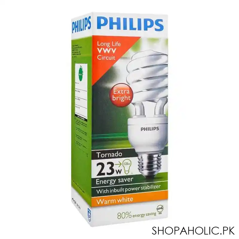 philips tornado energy saver, 23w e27, warm white main image