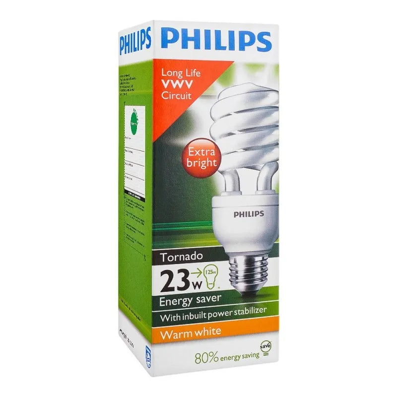 philips tornado energy saver, 23w e27, warm white main image