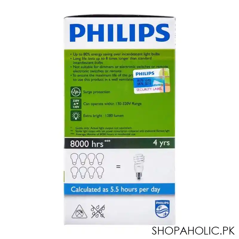 philips tornado energy saver bulb, 24w, e27, cool daylight image2