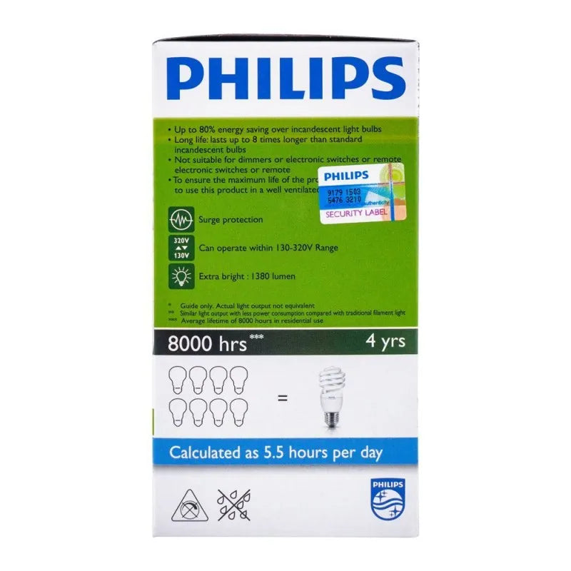 philips tornado energy saver bulb, 24w, e27, cool daylight image2