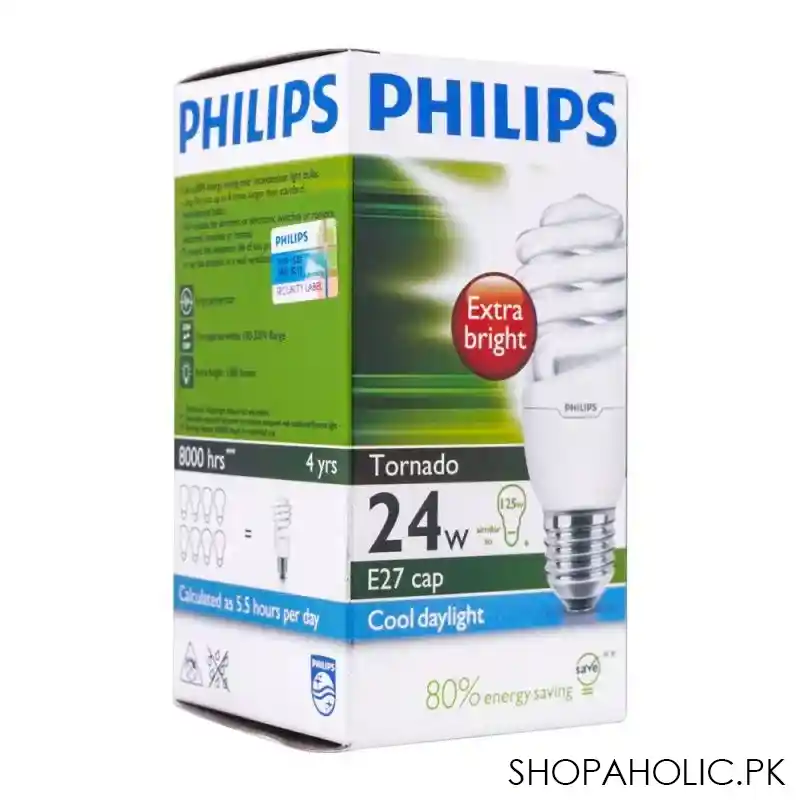 philips tornado energy saver bulb, 24w, e27, cool daylight main image