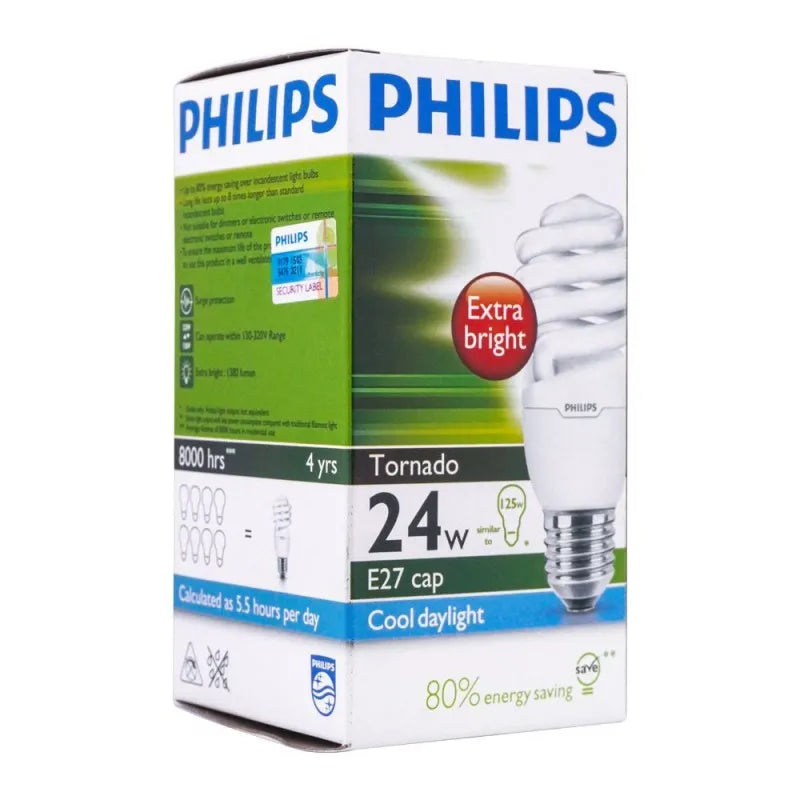 philips tornado energy saver bulb, 24w, e27, cool daylight main image