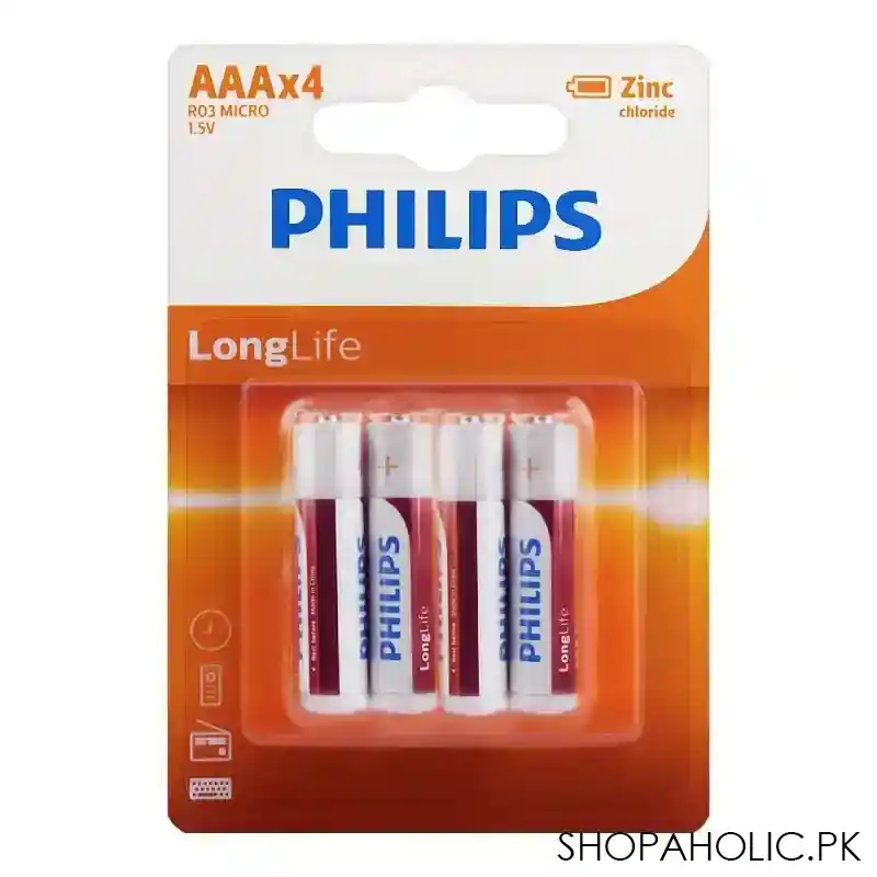 philips zinc chloride long life aaa batteries main image