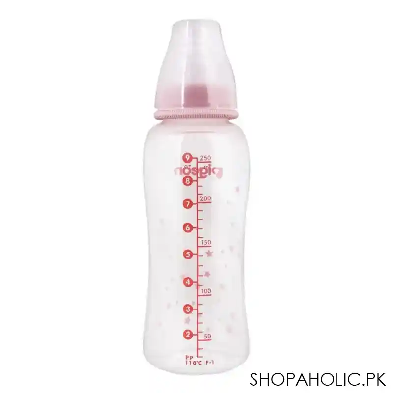 pigeon flexible premium slim neck feeding bottle, 4m+, pink, 250ml/8oz, a78285 image2