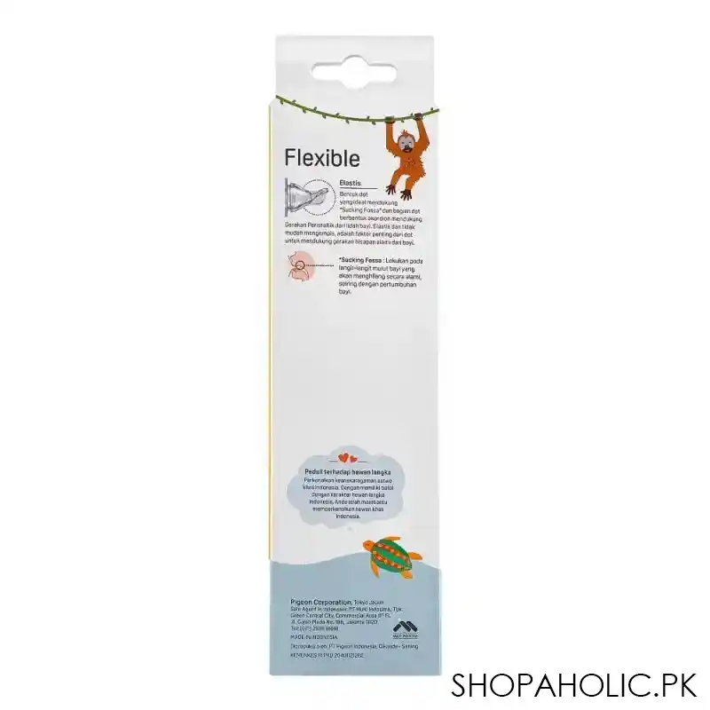 pigeon flexible sn soft & elastic pp feeding bottle, deer, 240ml, a79404 image3