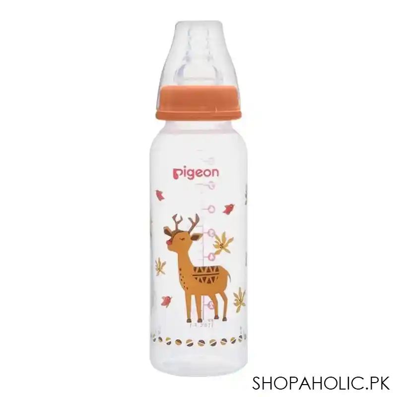 pigeon flexible sn soft & elastic pp feeding bottle, deer, 240ml, a79404 main image