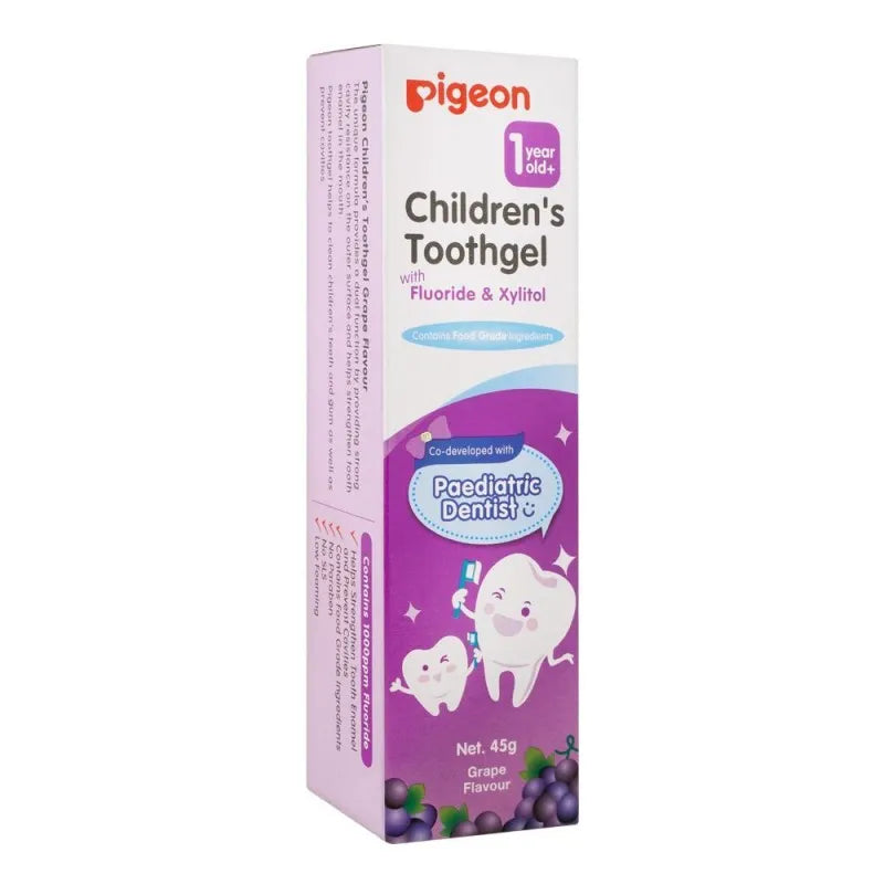 pigeon grape flavour fluoride & xylitol children's toothgel, 45g image2