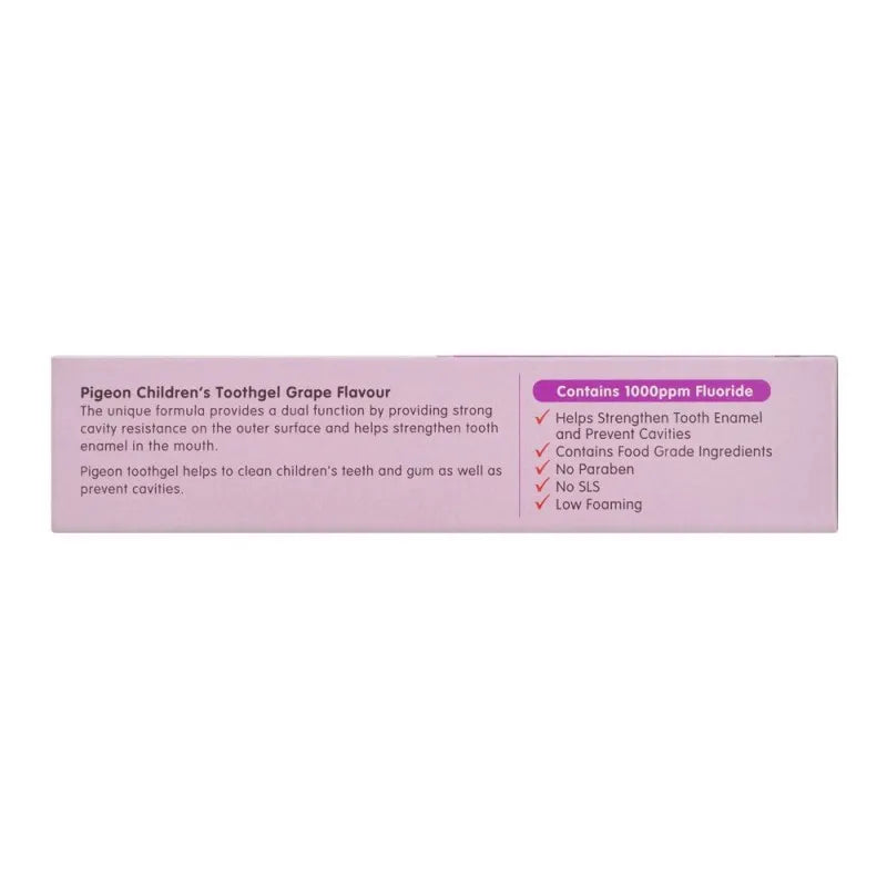 pigeon grape flavour fluoride & xylitol children's toothgel, 45g image4