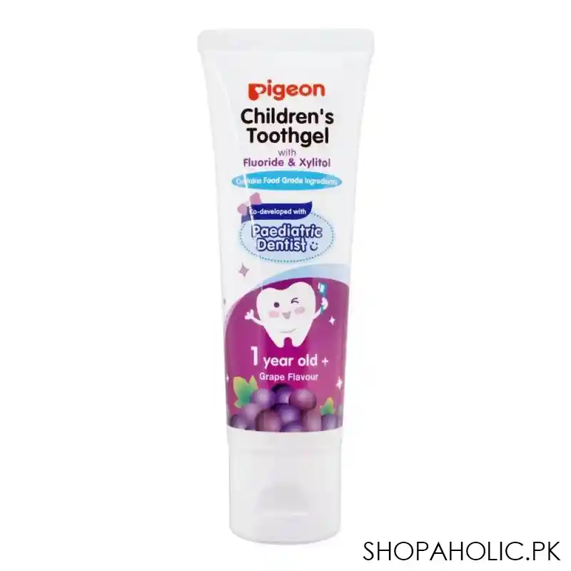 pigeon grape flavour fluoride & xylitol children's toothgel, 45g main image