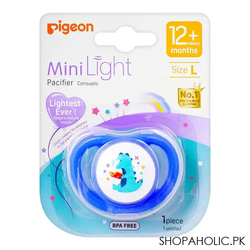 Pigeon Mini Light L Boys 12m+ Pacifier, Dino Read, N79925 - Main Image