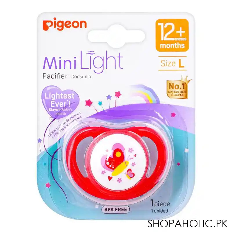 Pigeon Mini Light L Girls 12m+ Pacifier, Butterfly, N79926 - Main Image