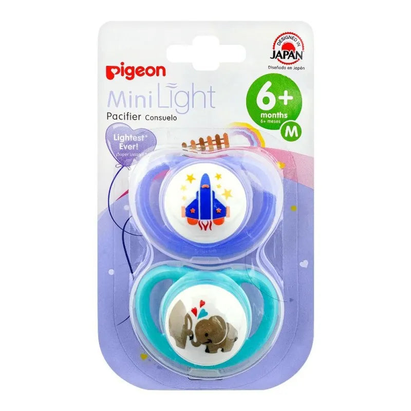 pigeon mini light m boy 6 months+ pacifier, 2 pack, n78245 main image