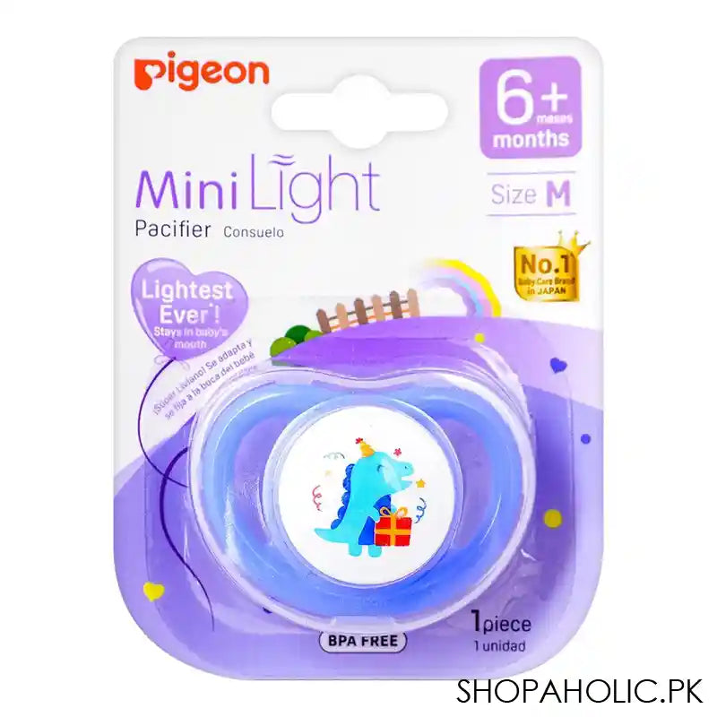 Pigeon Mini Light M Boys 6m+ Pacifier, Dino Birthday, N79922 - Main Image