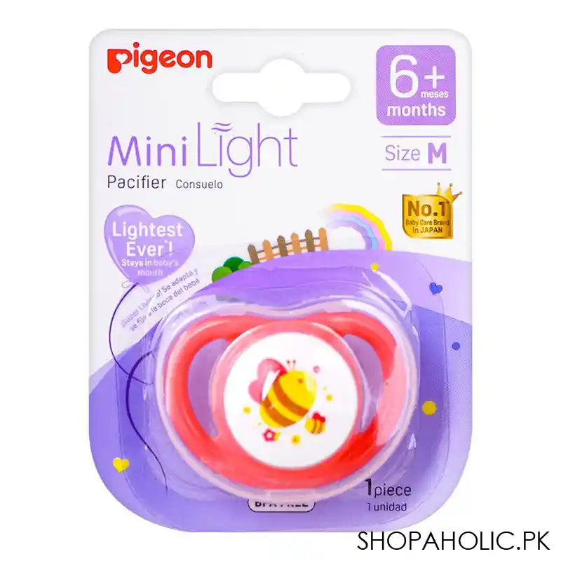 Pigeon Mini Light M Girls 6m+ Pacifier, Bee, N79923 - Main Image