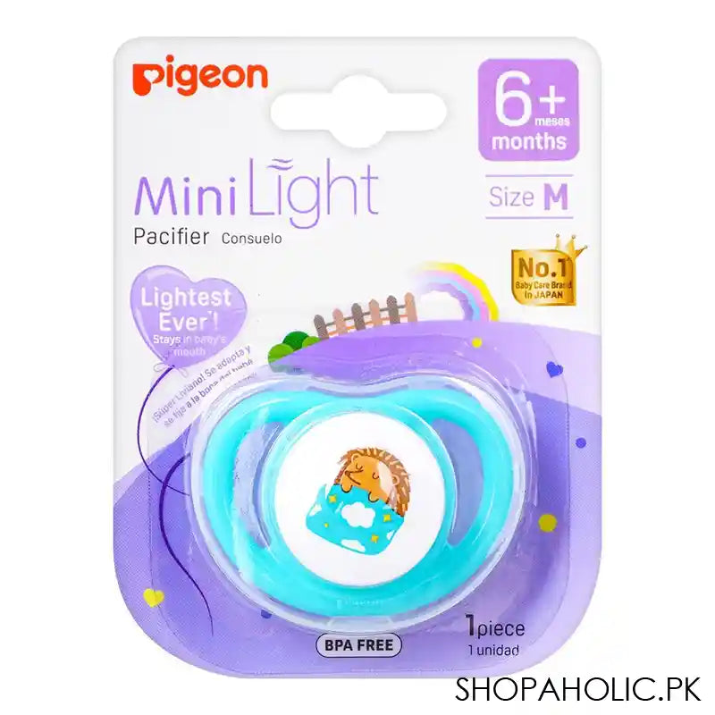 Pigeon Mini Light M Unisex 6m+ Pacifier, Hedgehog, N79924 - Main Image