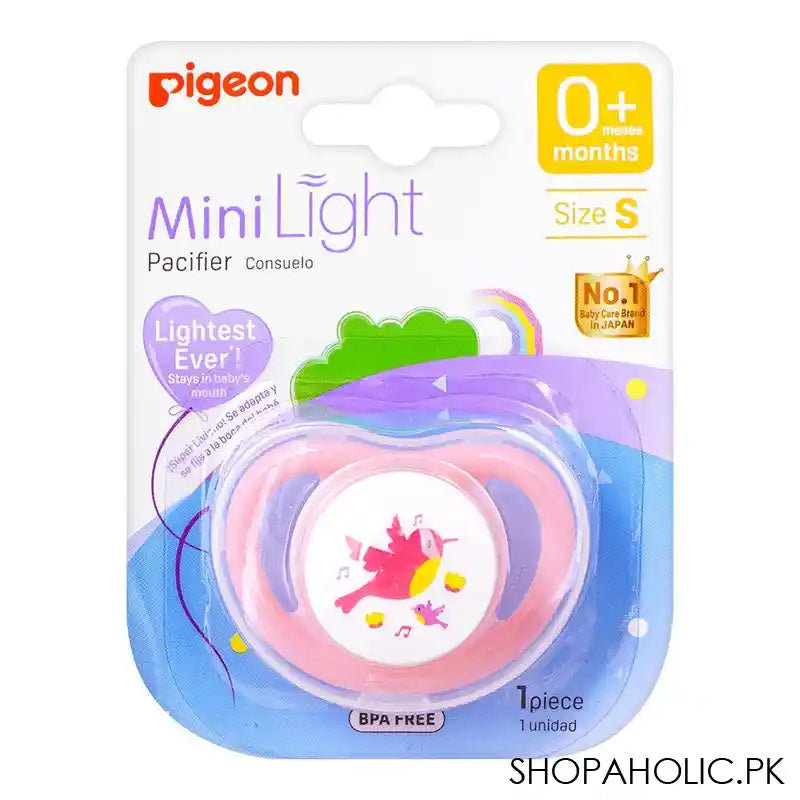 Pigeon Mini Light S Girls 0m+ Pacifier, Birds, N79920 - Main Image