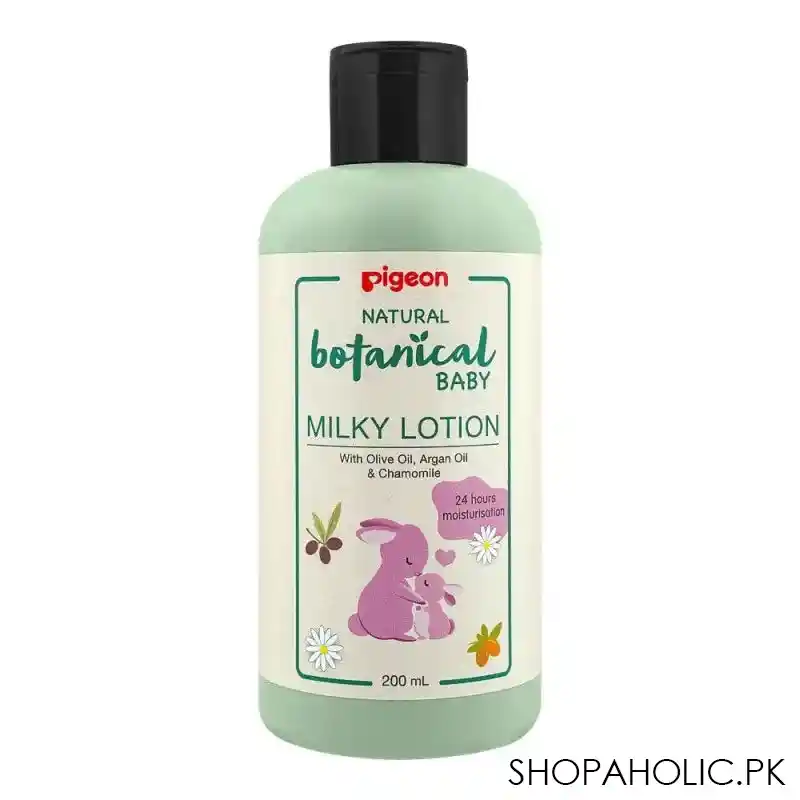 pigeon natural botanical olive oil, argan oil & camomile baby milk lotion, 200ml main image