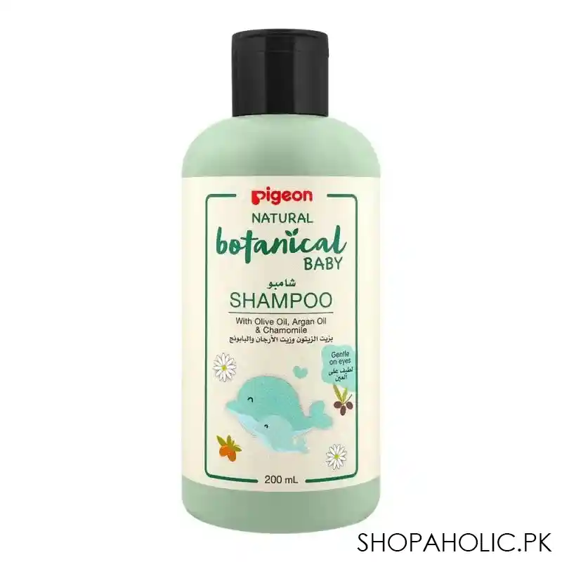 pigeon natural botanical olive oil, argan oil & camomile baby shampoo, 200ml main image