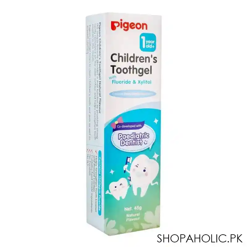 pigeon natural flavour fluoride & xylitol children's toothgel, 45g image2