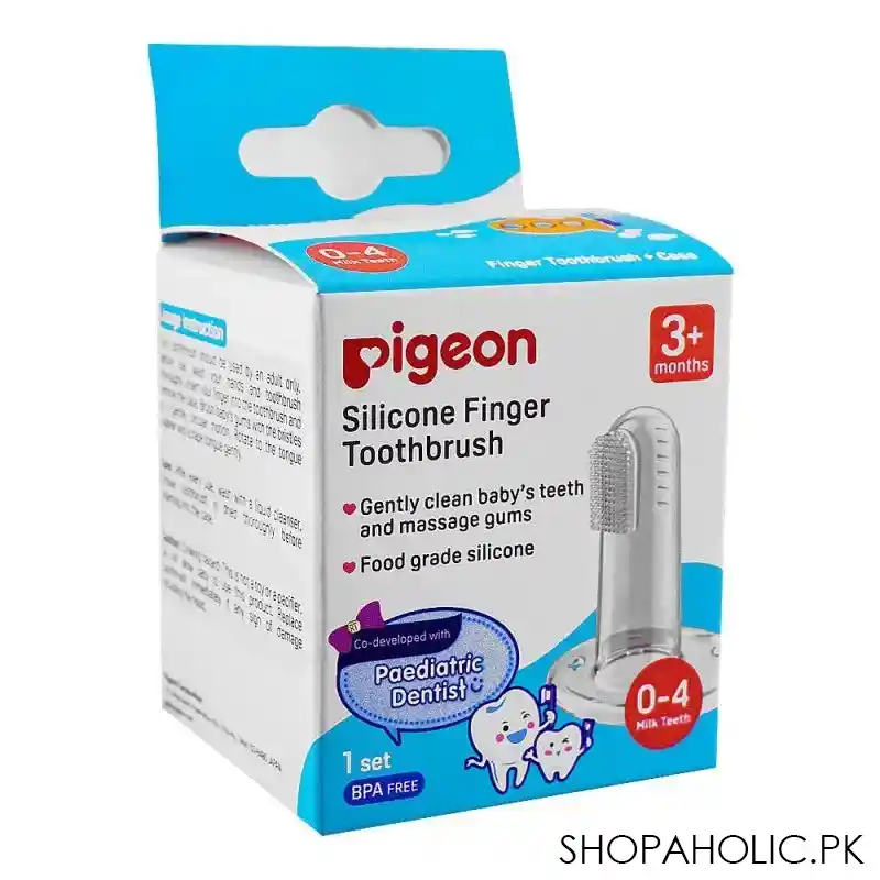 pigeon silicone finger toothbrush set, for 3+ months, k79591 main image