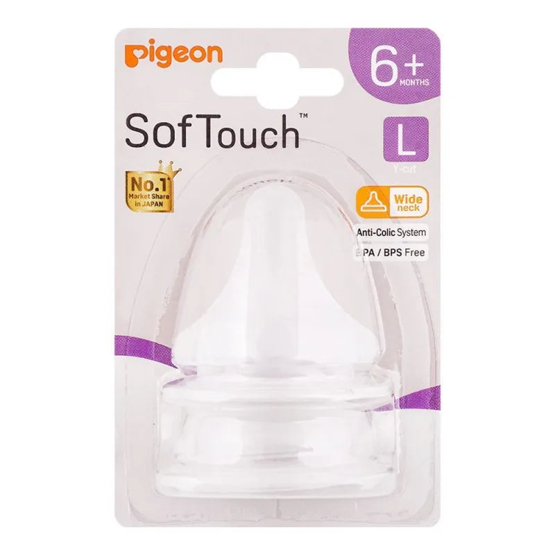 pigeon softouch y cut wide neck 6 months+ nipple, 2 pack, b 79464 main image