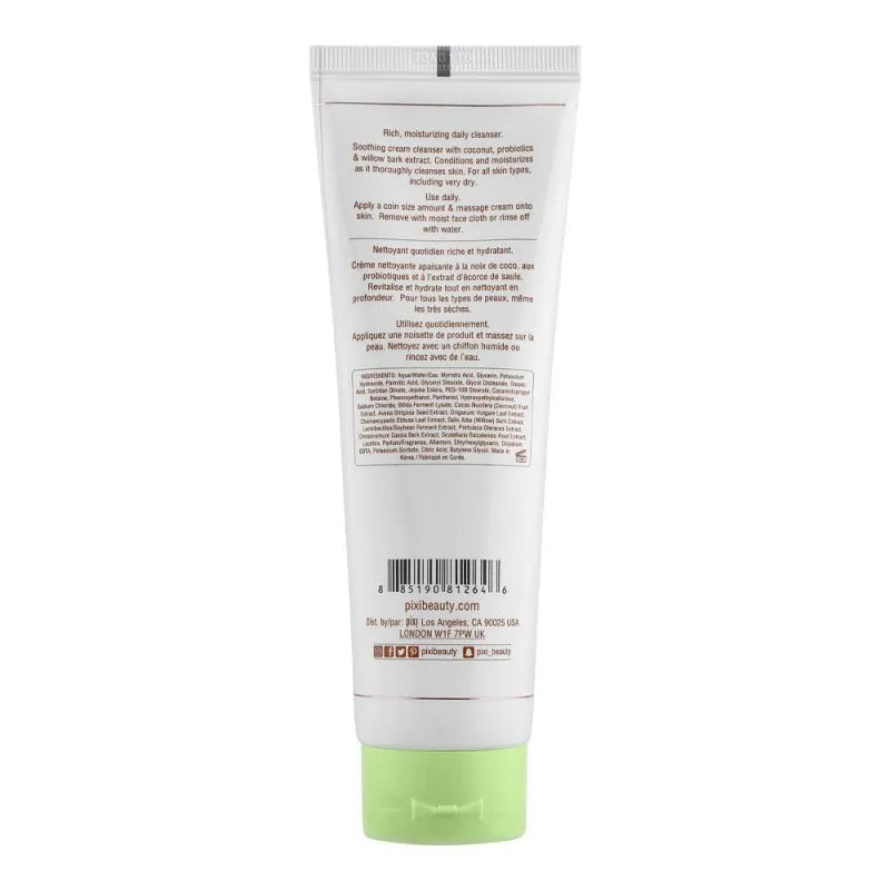 pixi skintreats coconut & probiotics hydrating milky cleanser, 135ml image2