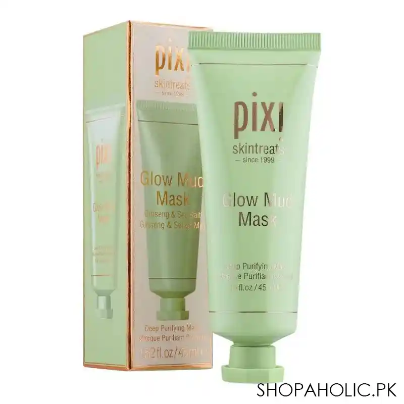 pixi skintreats ginseng & sea salt glow mud deep purifying face mask, 45ml main image