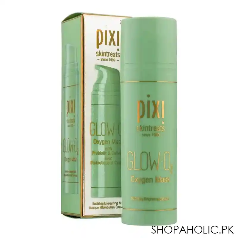 pixi skintreats glow o2 probiotics & caffeine bubbling energizing oxygen face mask, 50ml main image