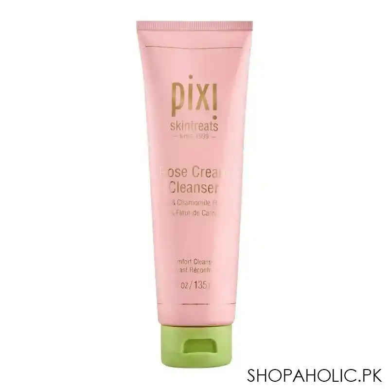 pixi skintreats rose & chamomile flower rose cream cleanser, 135ml main image