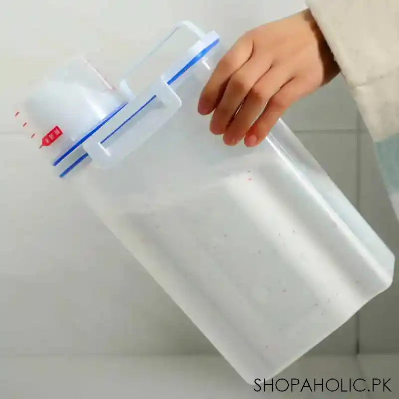 plastic cereal container airtight jar dispenser with measuring cup cover   2kg image5