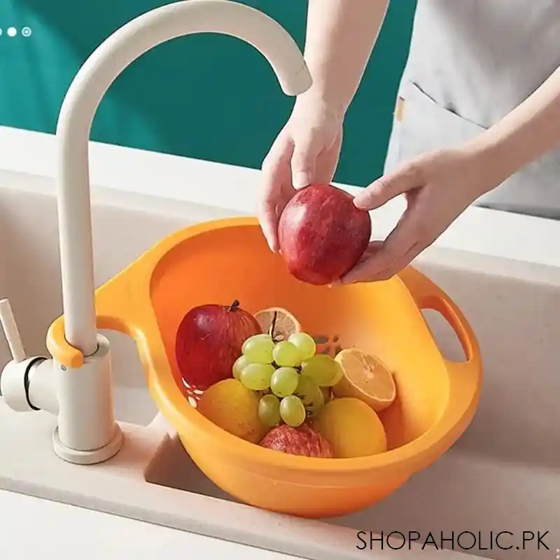 plastic fruit vegetable wash drain basket main image