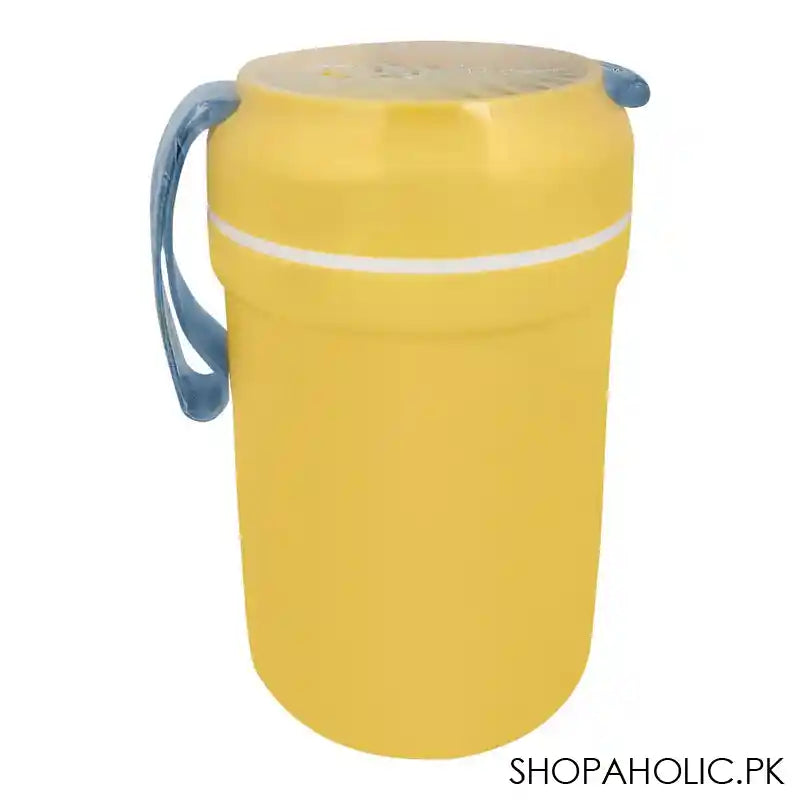 Plastic Lunch Box, 3 Compartments & Cutlery & 330ml Soup Cup, 1500ml, Yellow, 6.9in (H) x 4.1in (W) x 2.8in (D), Zb-6325 - Image 7